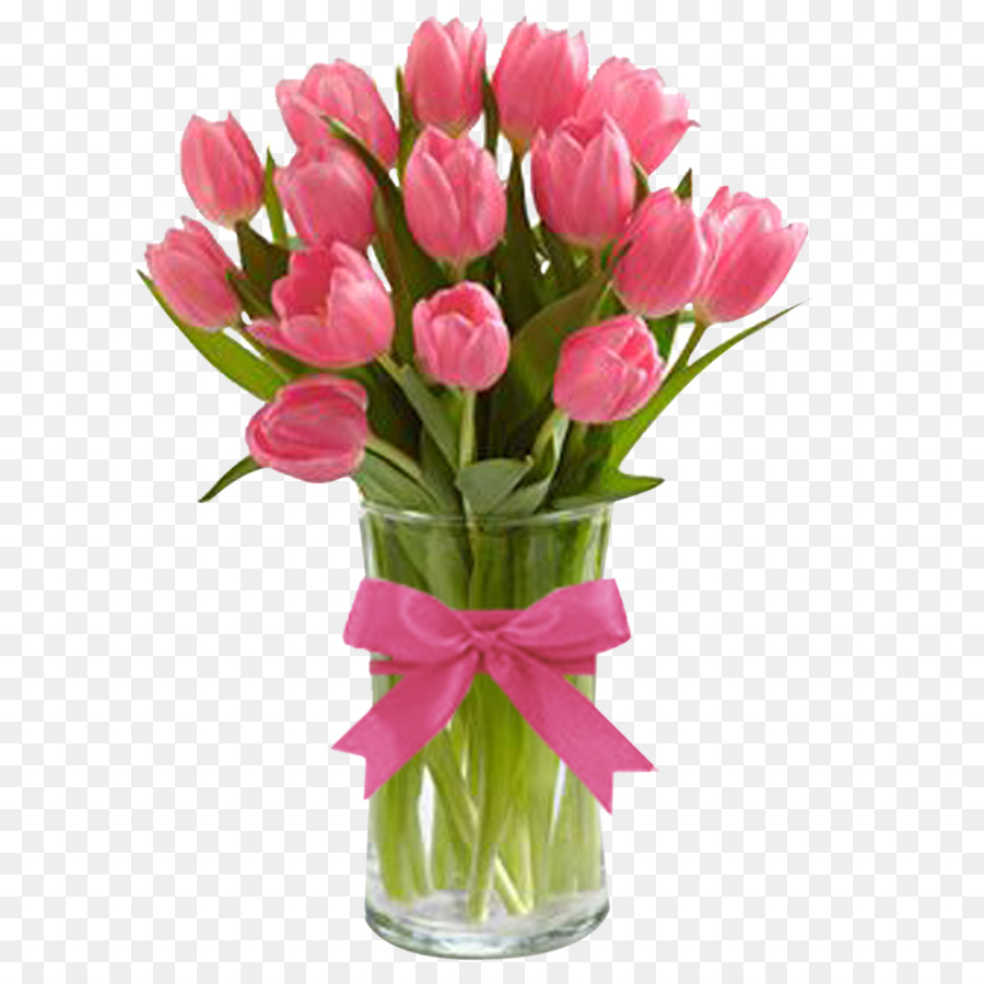 Tulip Vas Bunga Potong Gambar Png