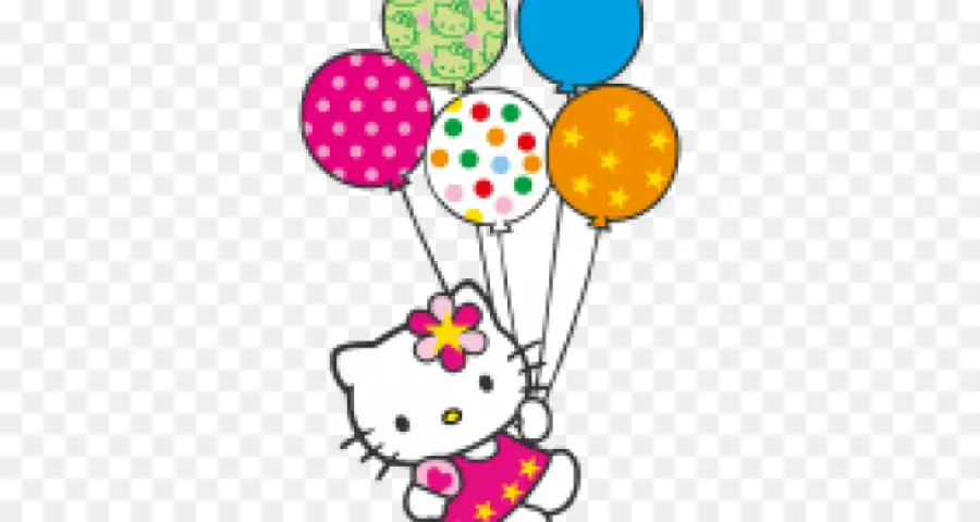 Hello Kitty Dengan Balon，Kartun PNG