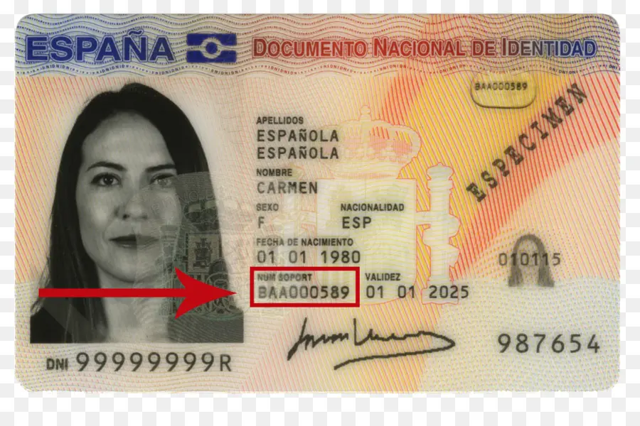 Kartu Identitas，Spanyol PNG