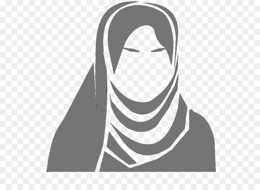 Kartun Muslimah Jilbab Hitam