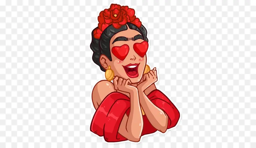 Emoji Frida Kahlo，Cinta PNG