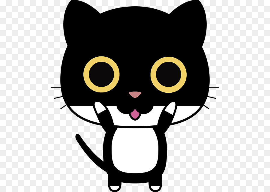 Kucing Kartun，Hitam PNG