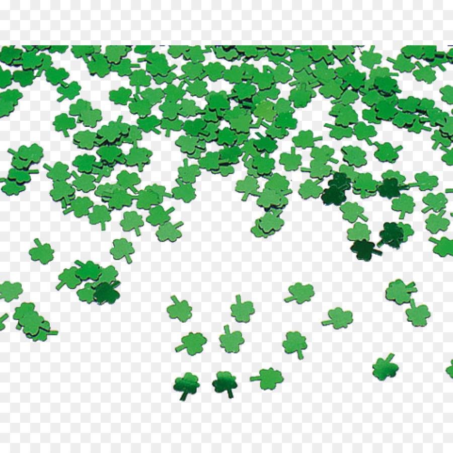 Confetti Clover 4，Menyebarkan Dekoratif Clover Hijau PNG