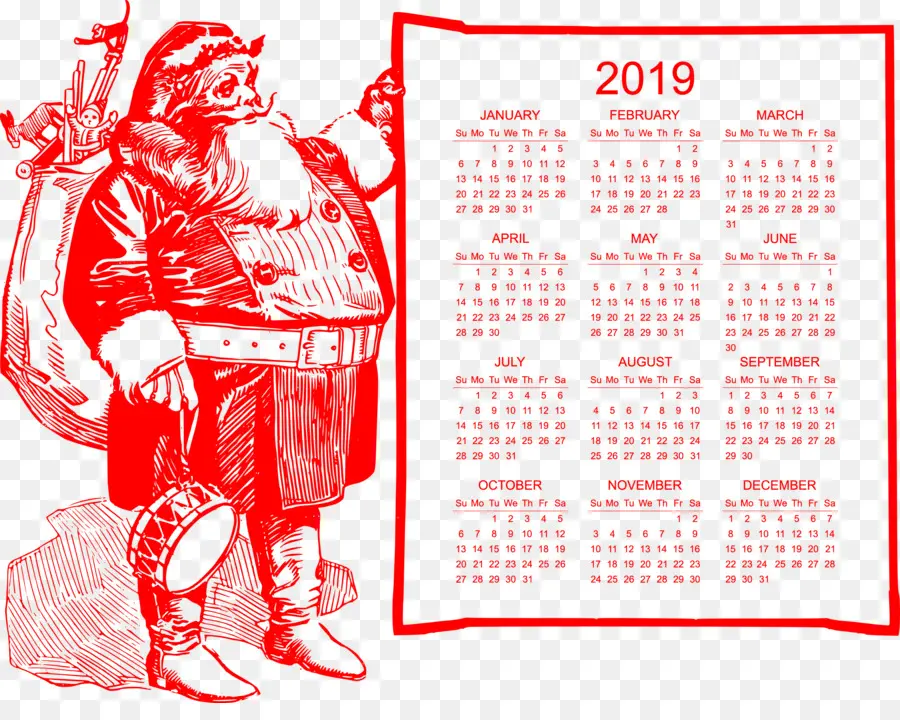 Kalender，2019 PNG