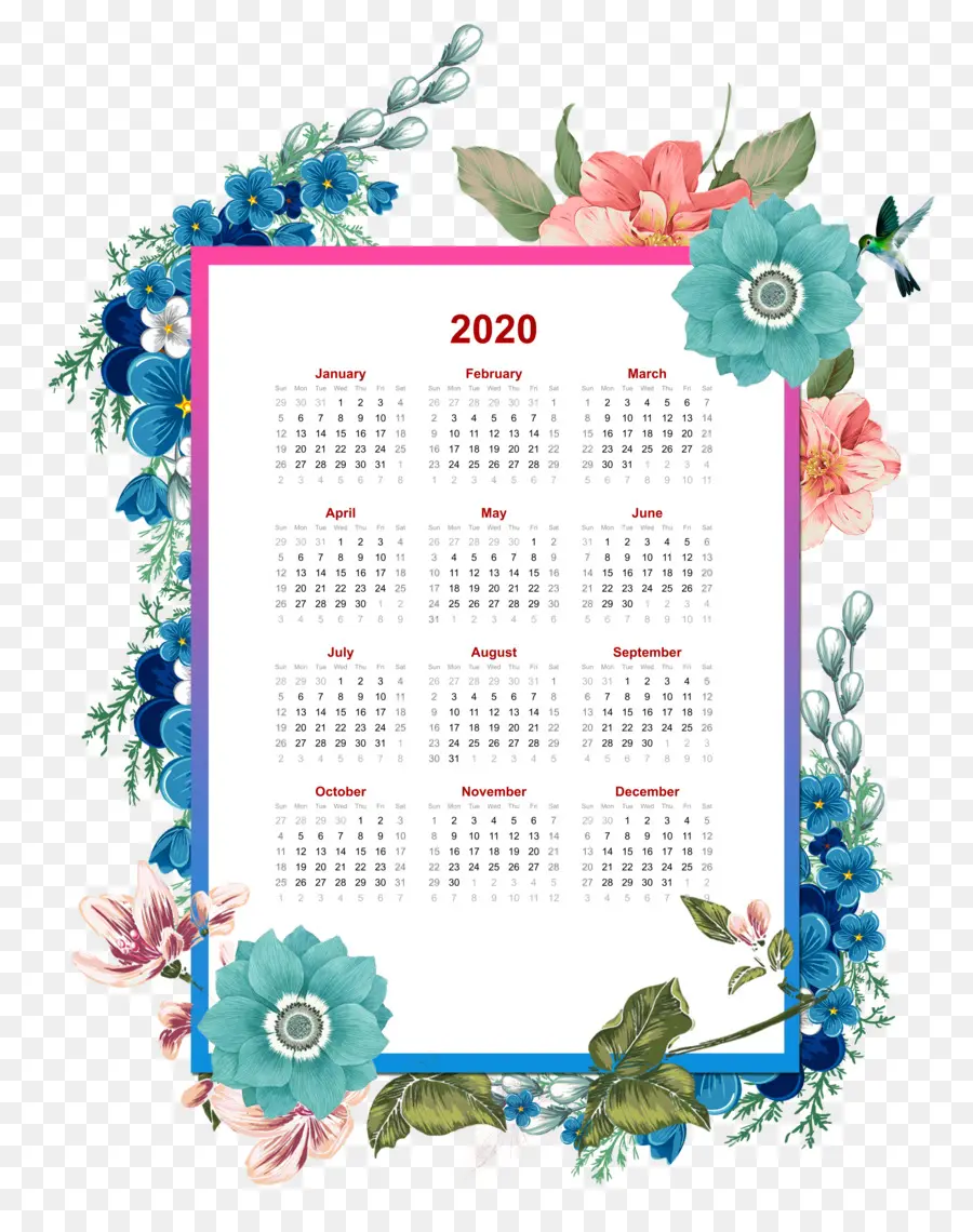 Kalender，2020 PNG