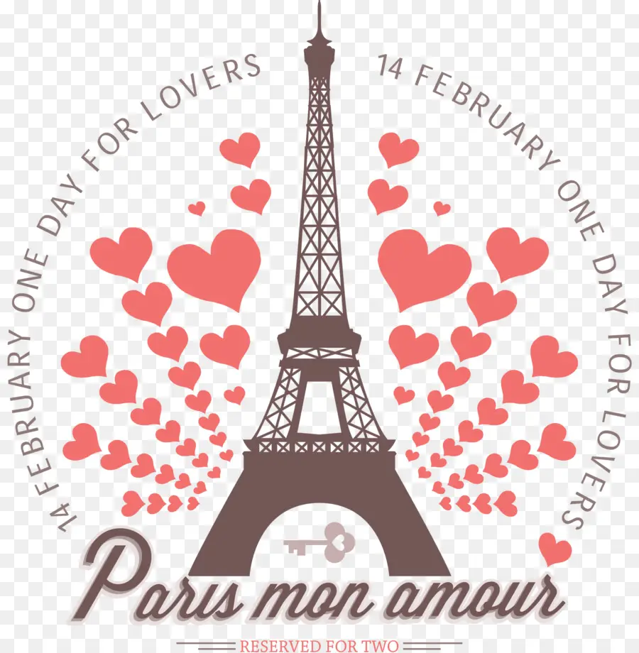 Menara Eiffel Dengan Hati，Paris PNG