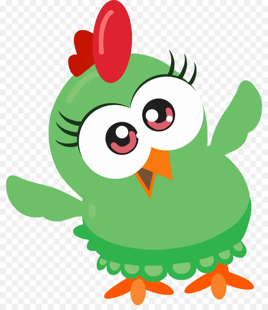 Ayam Kartun Hijau，Imut Imut PNG