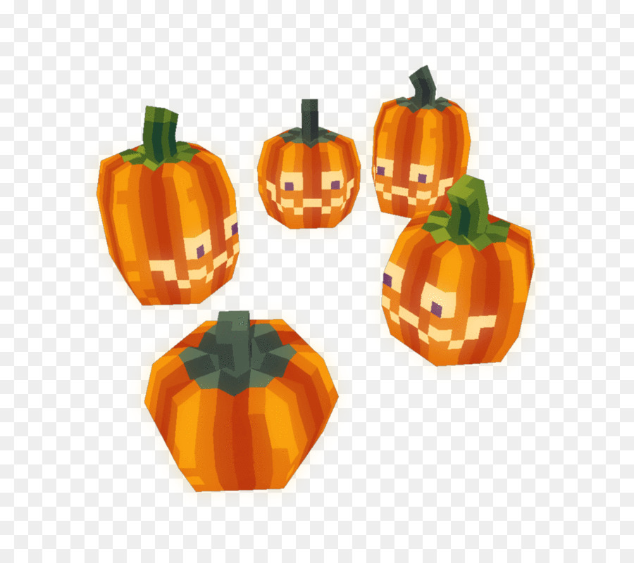 Download Labu Jackolantern Poly Rendah Gambar Png