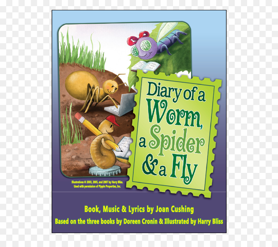 Diary Of A Worm Laba Laba Dan Lalat，Buku Harian Cacing PNG