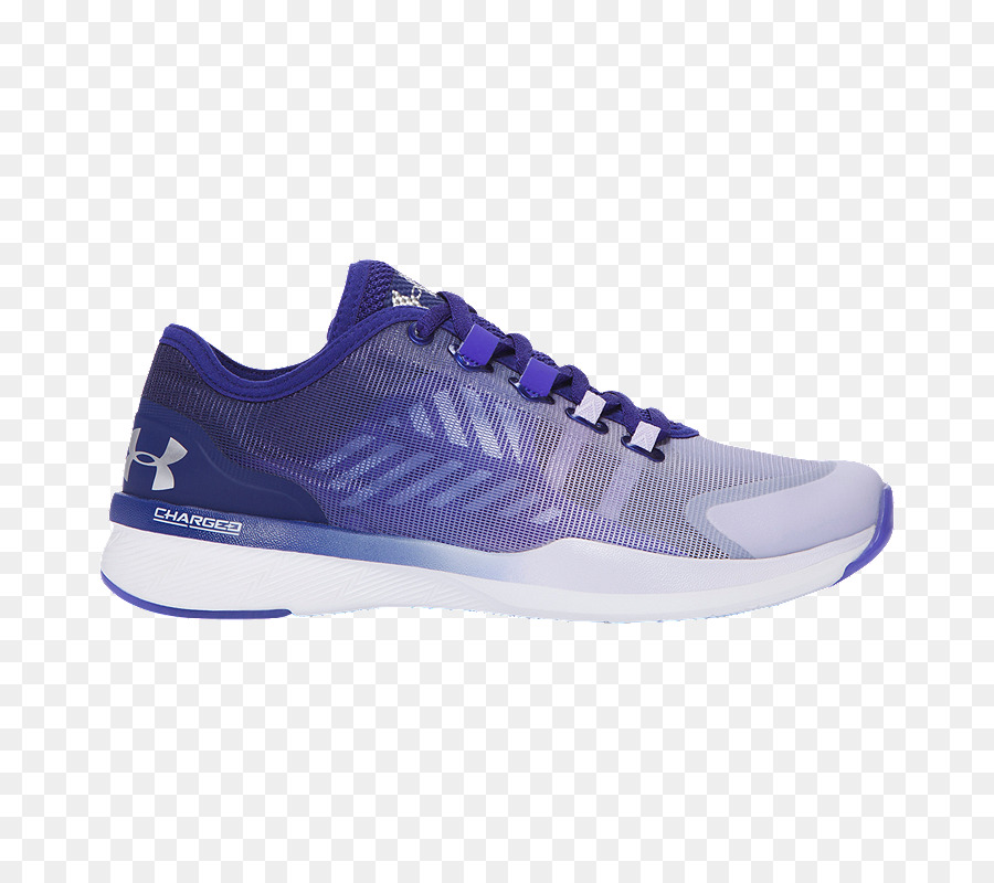 Under Armour Charged Mendorong Perempuan Pelatihan Sepatu Biru，Di Bawah Zirah PNG