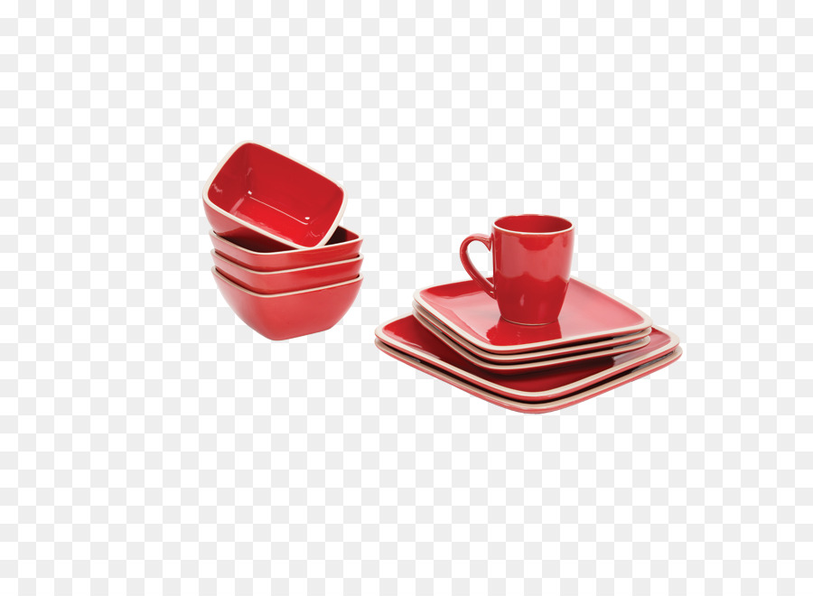 Set Peralatan Makan Merah，Cucian Piring PNG