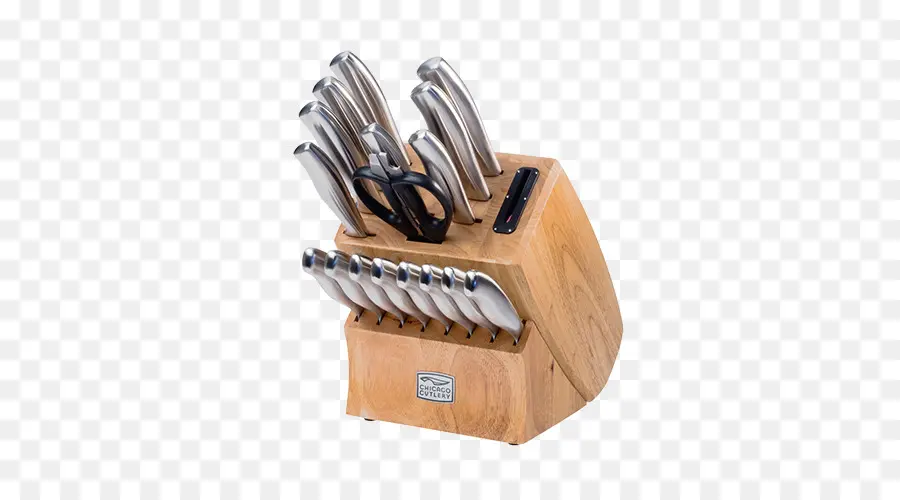 Pisau，Chicago Lambang Garpu Baja Highcarbon Stainless Steel Pisau Blok Set Dengan Talenan 19piece PNG