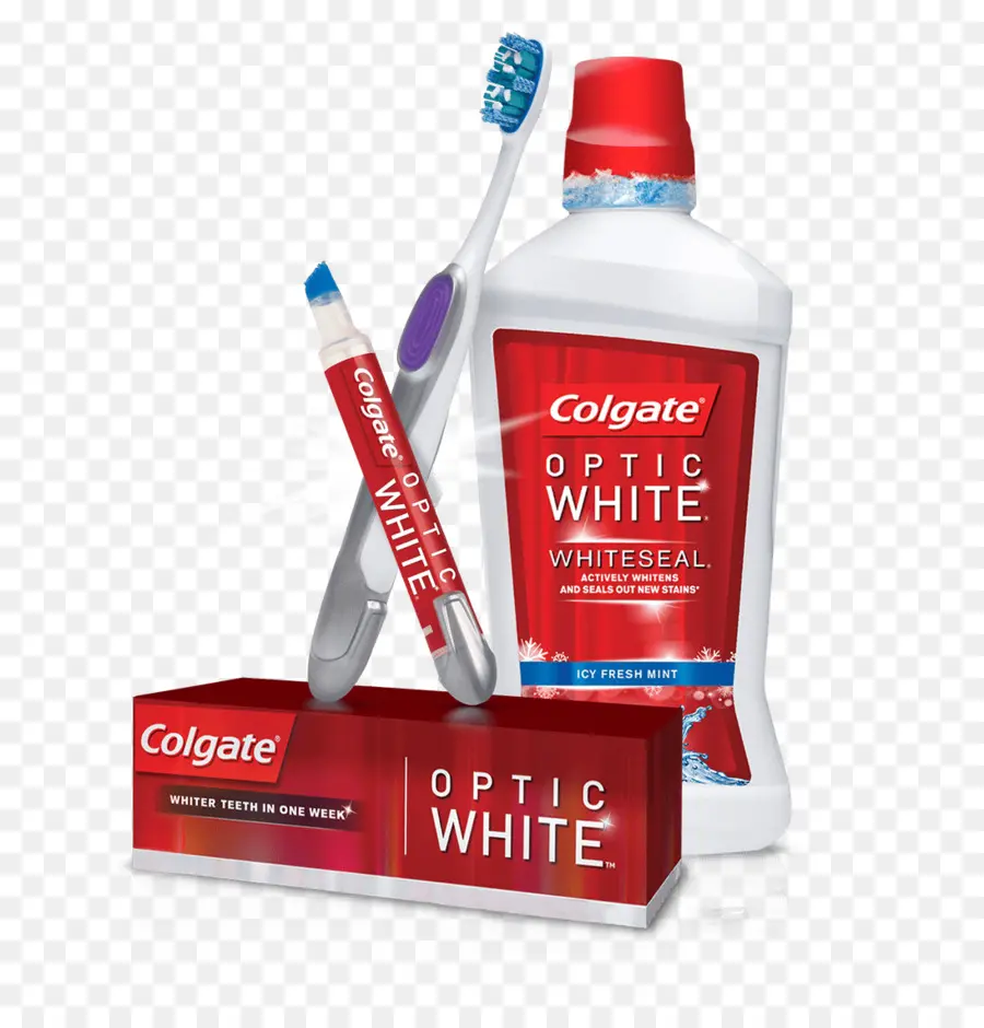 Obat Kumur，Colgate Optic White Pasta Gigi PNG