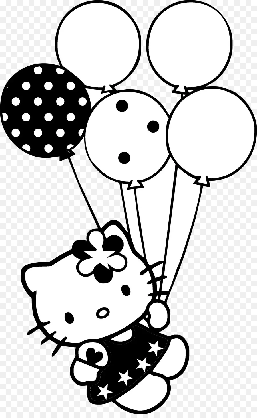 Hello Kitty Dengan Balon，Kartun PNG