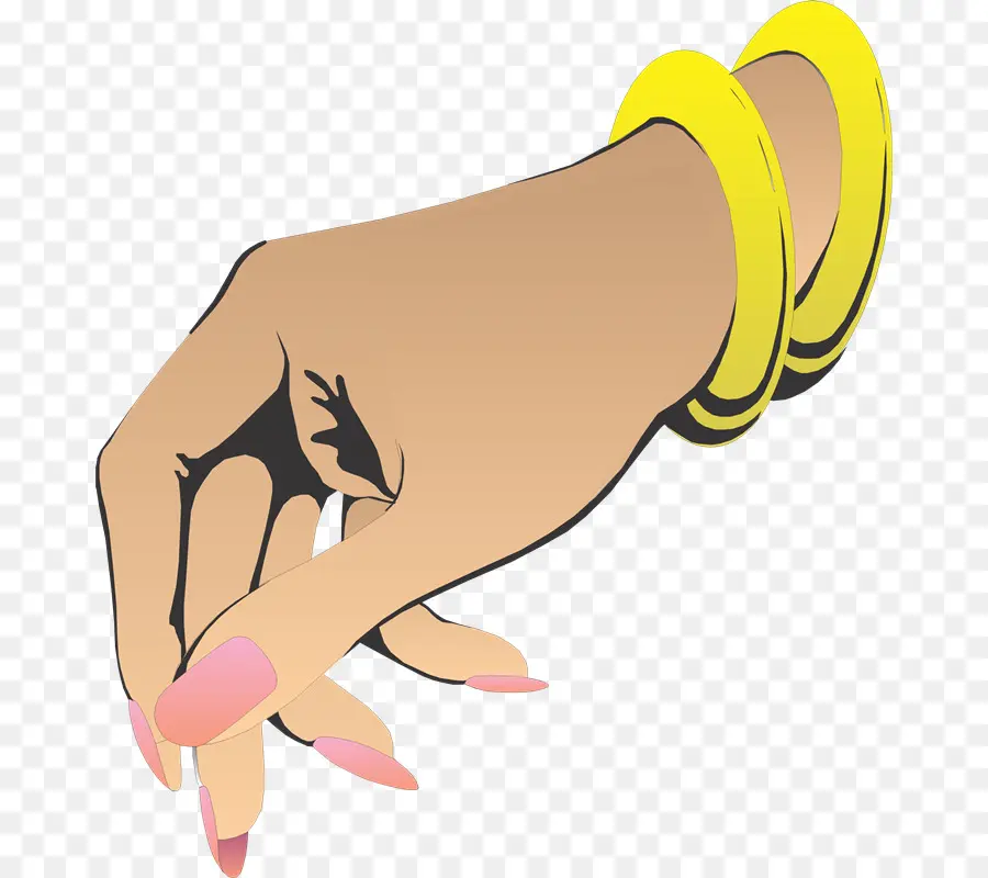 Tangan Dengan Gelang，Kuning PNG