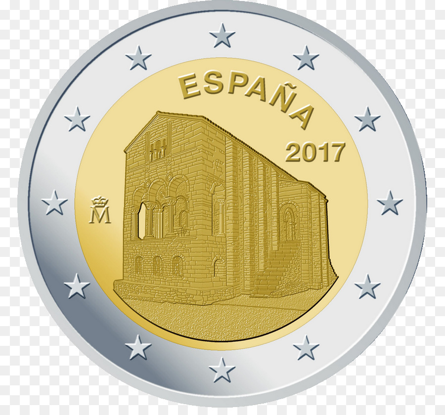 Spanyol，2 Koin Euro PNG