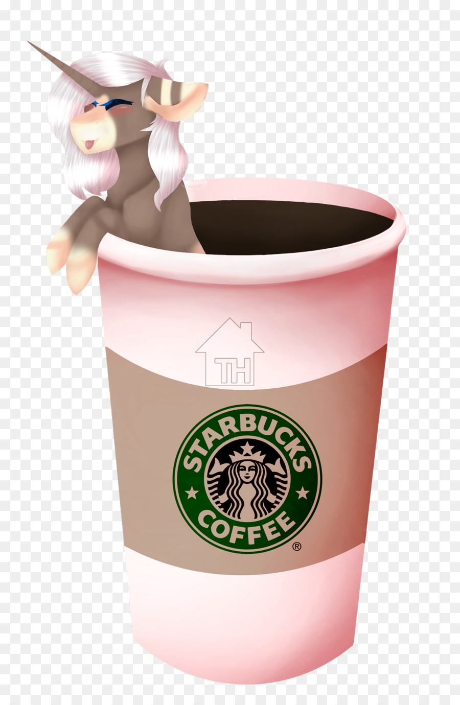 Unicorn Di Cangkir Kopi，Unicorn PNG