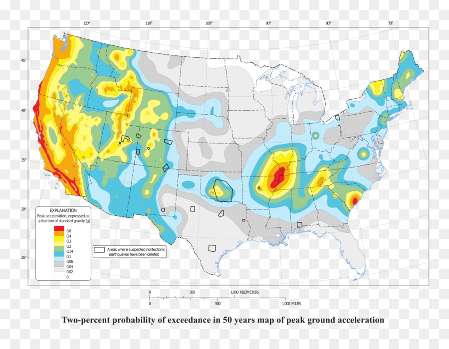 Peta Gempa，Amerika Serikat PNG