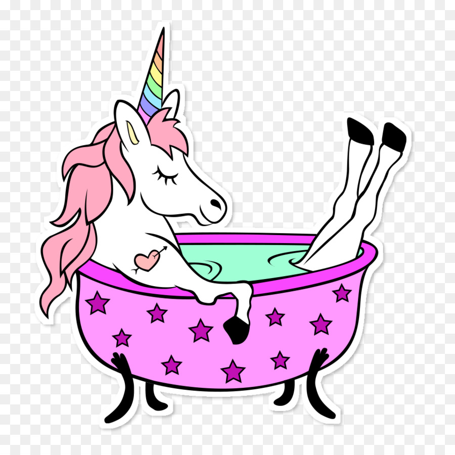 Unicorn Di Bak Mandi，Fantasi PNG