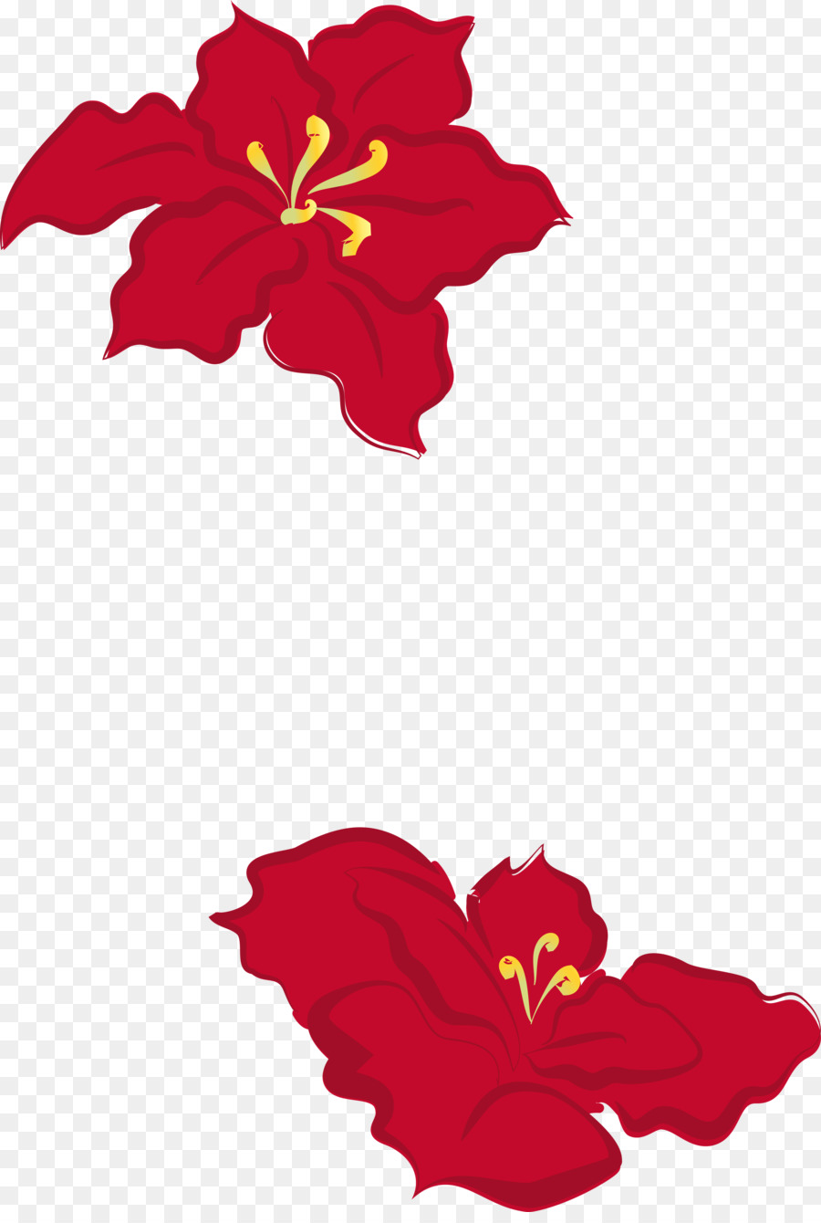 Poinsettia，Desain Bunga PNG