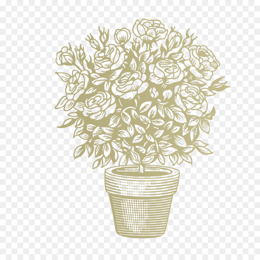 Pot Bunga，Desain Bunga PNG