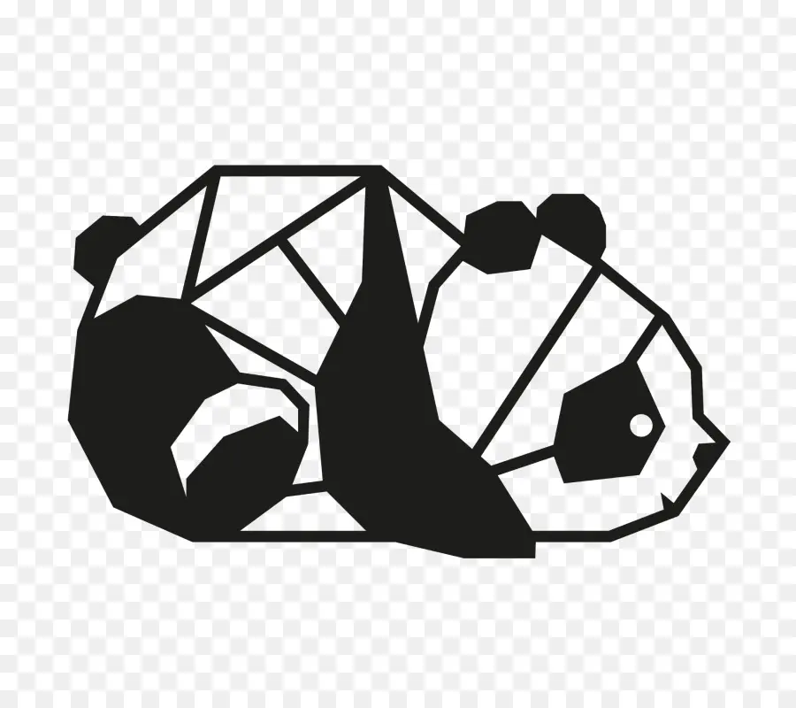 Panda Geometris，Hitam Dan Putih PNG