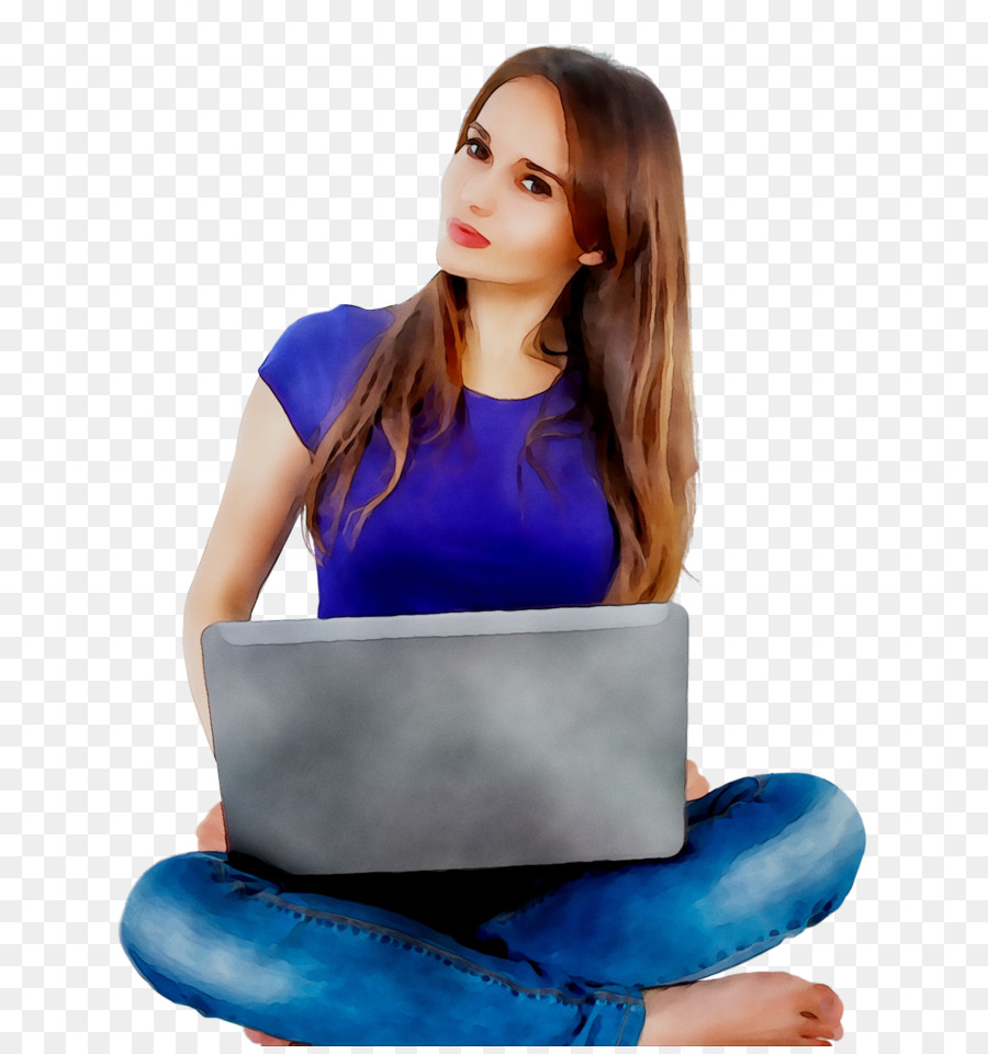 Wanita Dengan Laptop，Laptop PNG