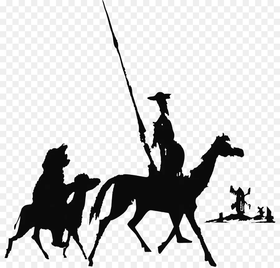 Siluet Don Quixote，Sancho Panza PNG