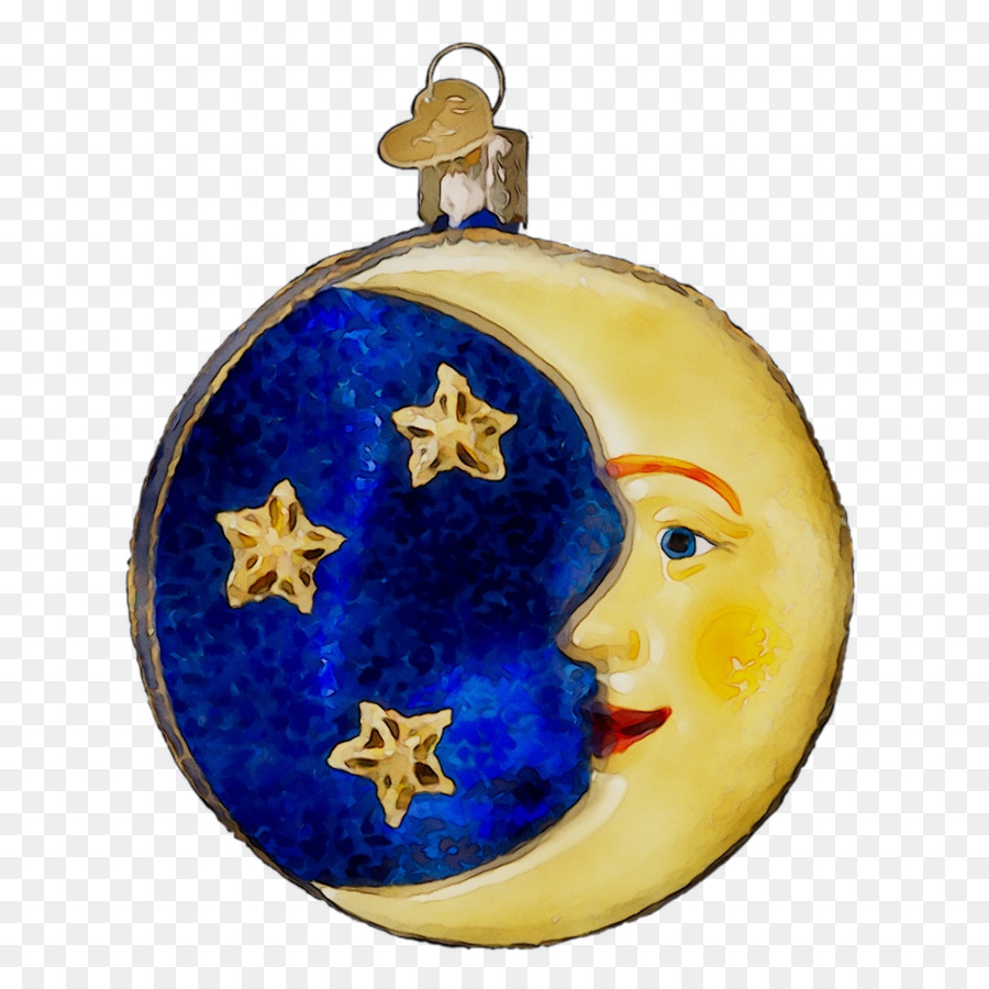 Ornamen Natal，Biru Kobalt PNG