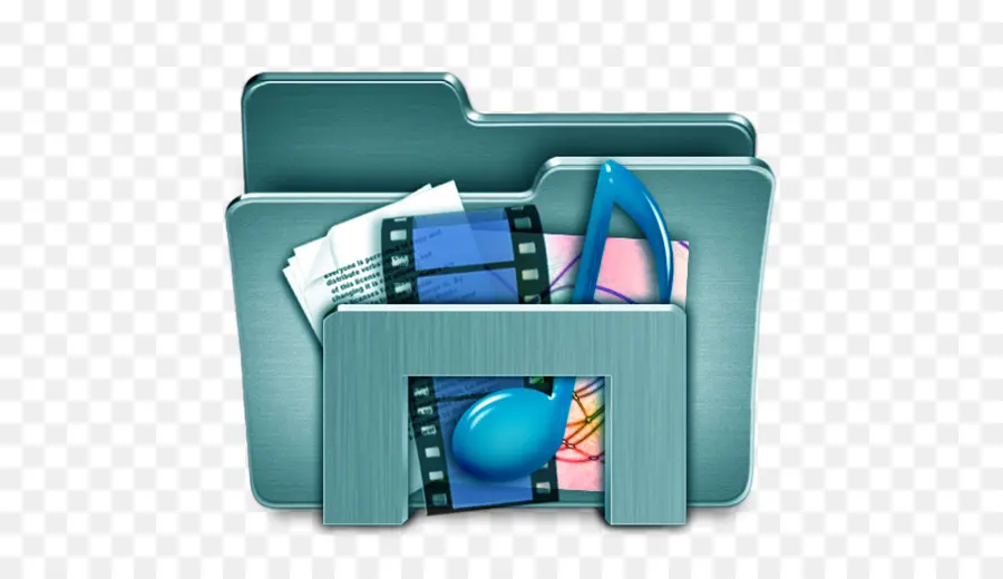 Folder Logam Dengan File Media，Media PNG