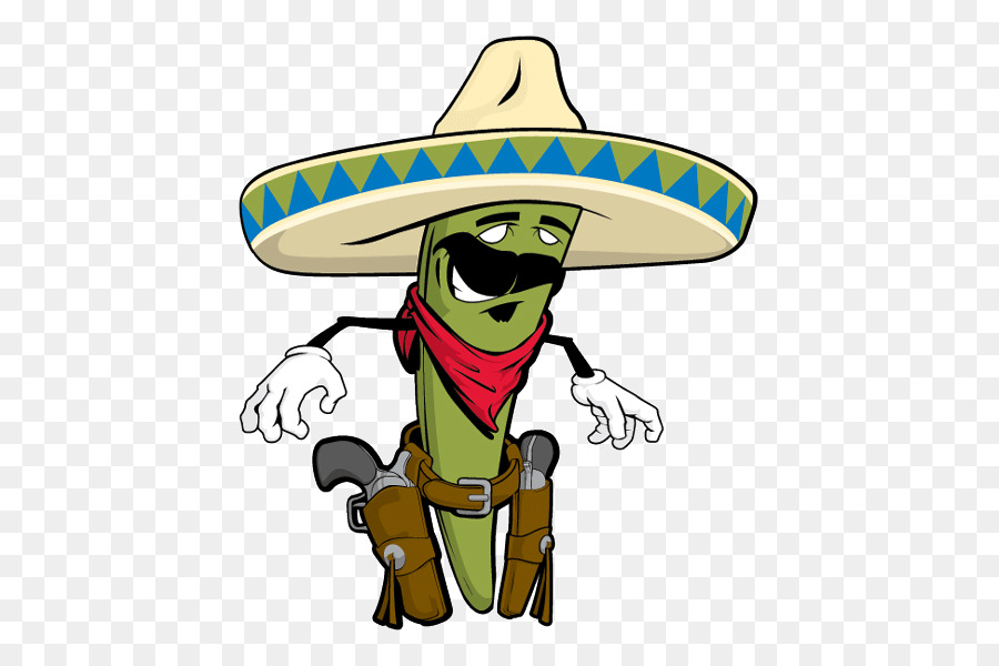 Kaktus Kartun，Sombrero PNG