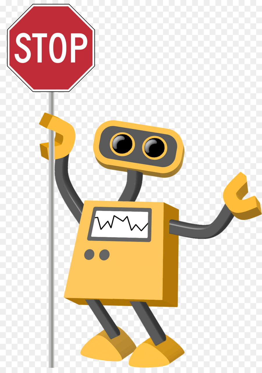 Kartun Robot Tanda Berhenti Gambar Png