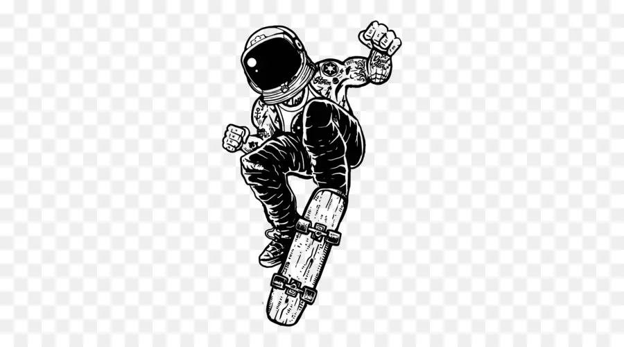 Pemain Skateboard Astronot，Ruang Angkasa PNG