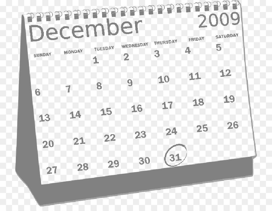 Kalender Desember，2009 PNG