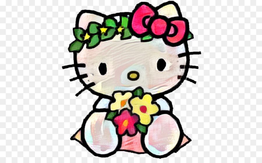 Hello Kitty Dengan Bunga，Bunga PNG