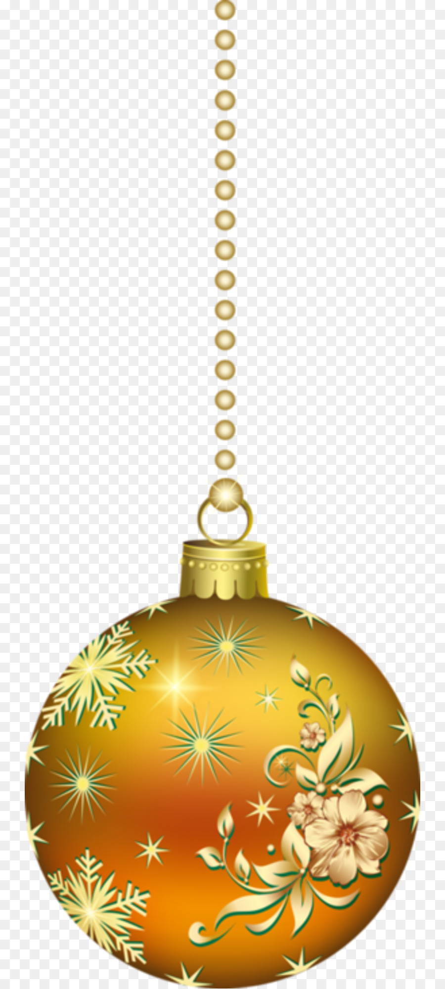 Ornamen Natal，Emas PNG