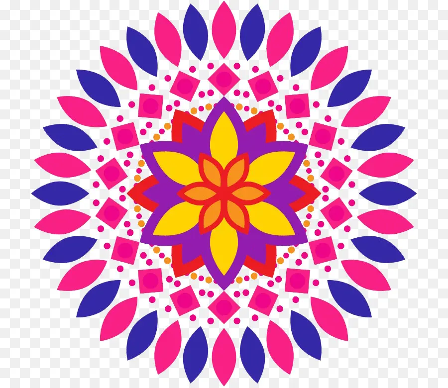 Rangoli Berwarna Warni，Desain PNG