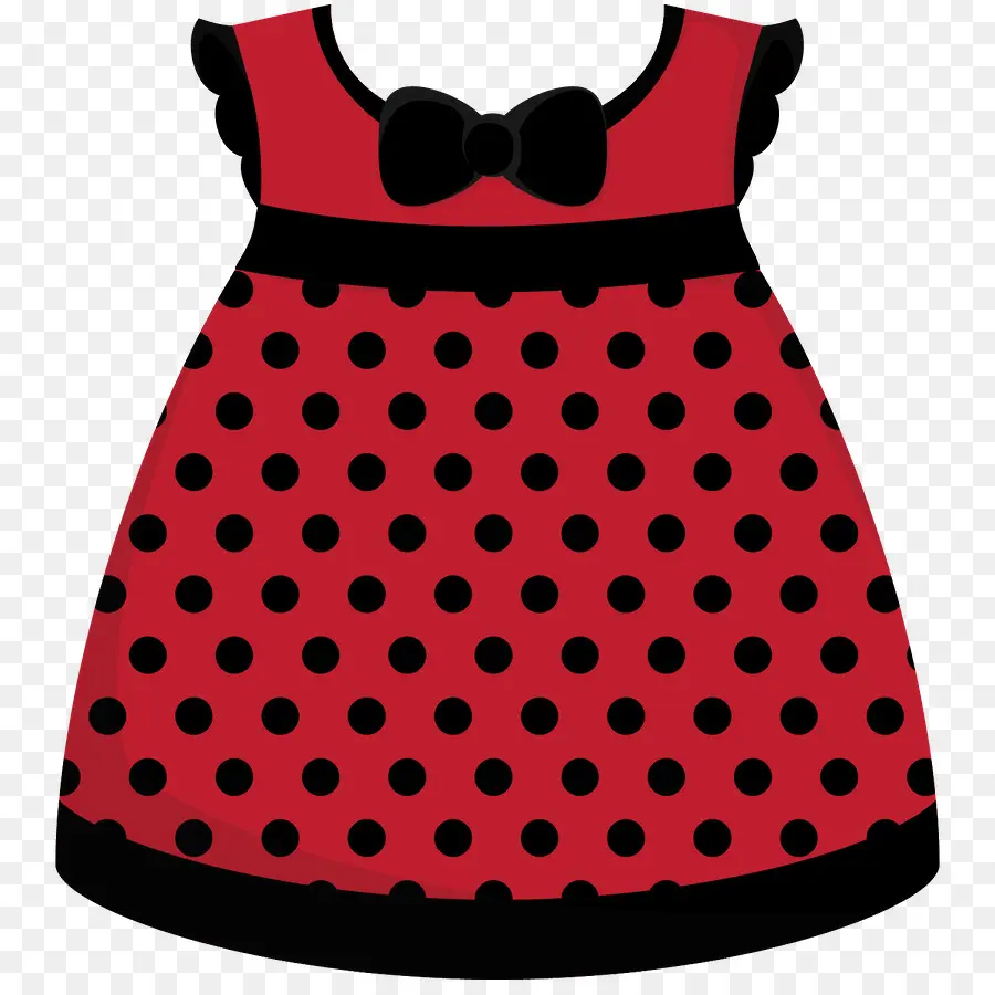 Gaun Polkadot Merah，Mode PNG