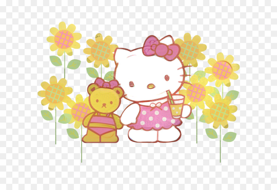 Hello Kitty Dengan Beruang，Halo Kitty PNG