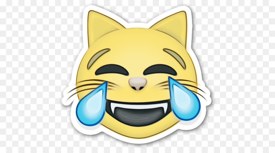 Kucing，Wajah Dengan Air Mata Sukacita Emoji PNG