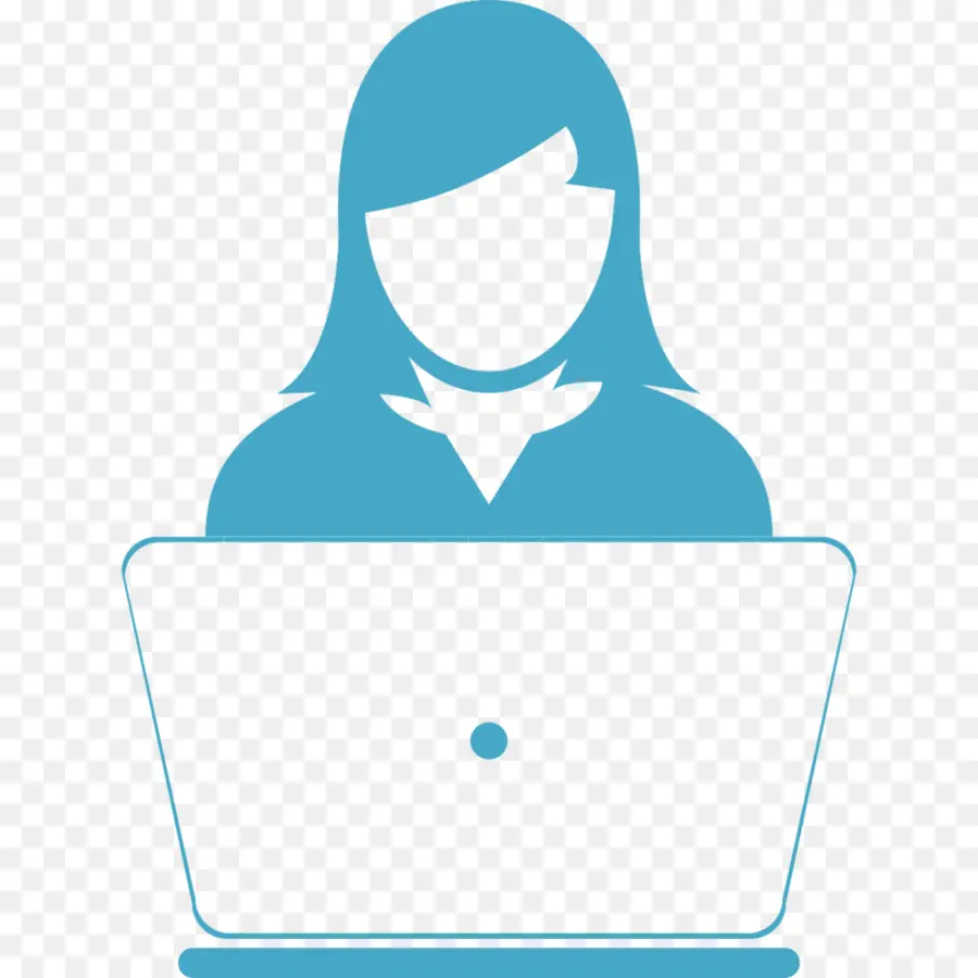 Wanita Dengan Laptop，Komputer PNG