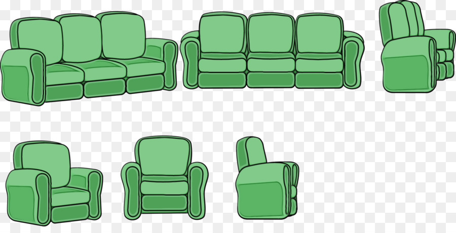 Set Sofa Hijau，Sofa PNG