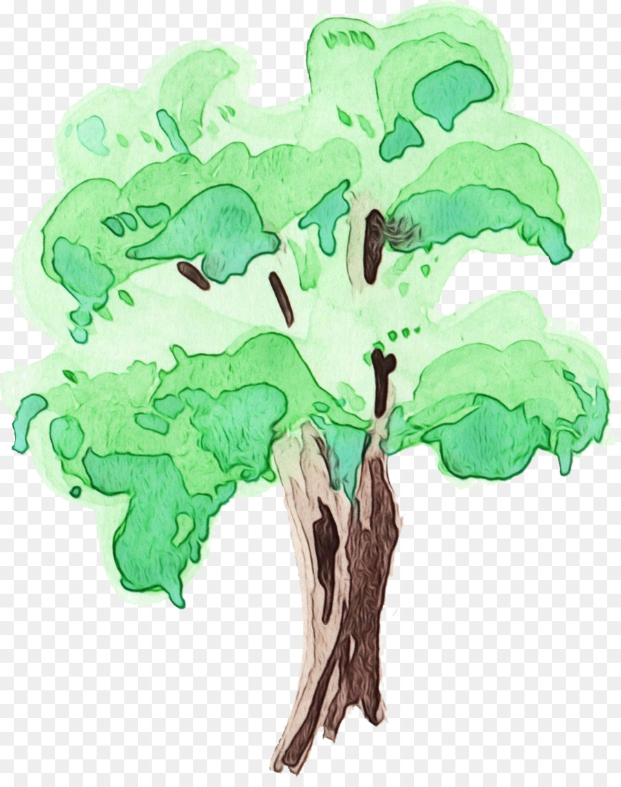 Pohon，Lukisan Cat Air PNG