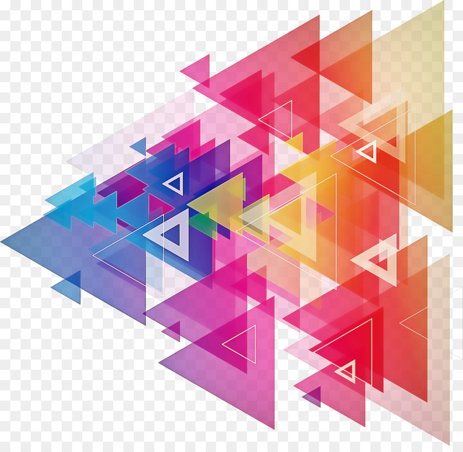 Seni Abstrak Berwarna Warni，Geometris PNG