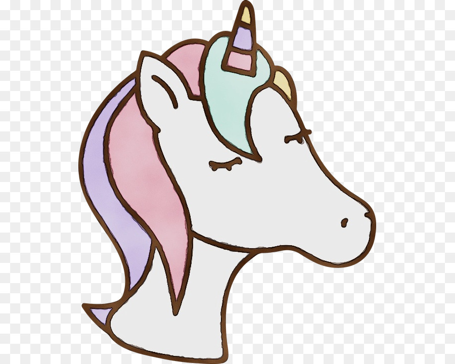 Emoji Unicorn，Surai Merah Muda PNG