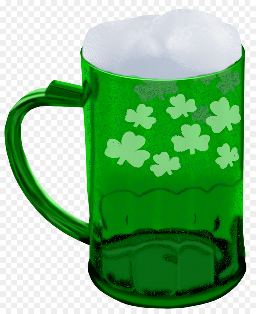 Cangkir Bir Hijau，Shamrock PNG