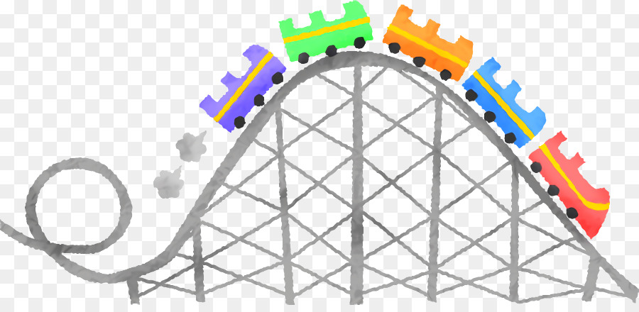 Roller Coaster Berwarna Warni，Seru PNG