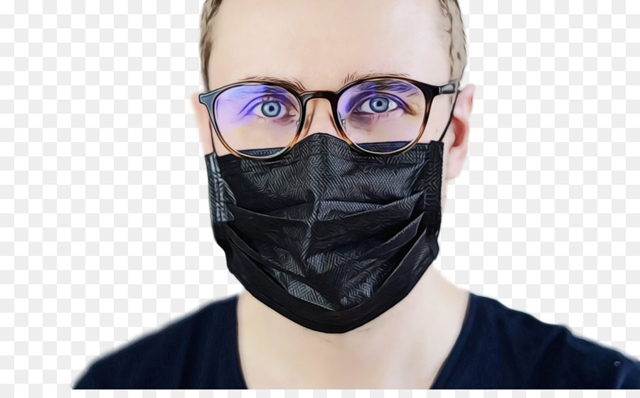 Masker Wajah Hitam，Kacamata PNG