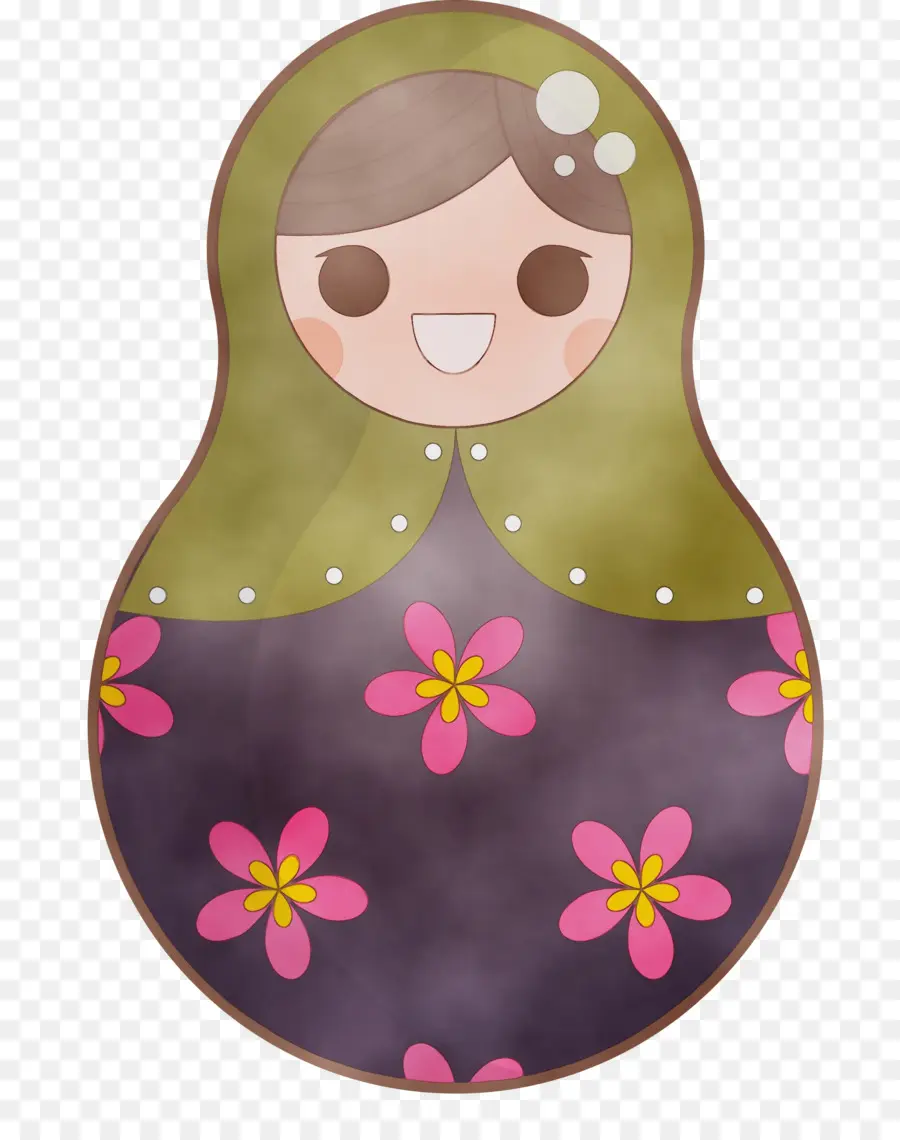 Boneka Matryoshka Hijau，Rusia PNG