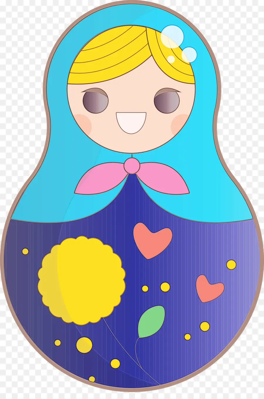 Boneka Matryoshka Biru，Rusia PNG